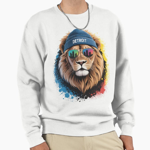 Detroit Lion Sweatshirt - Minimalist Print Men Women - T-Shirt, Sweatshirt, Hoodie