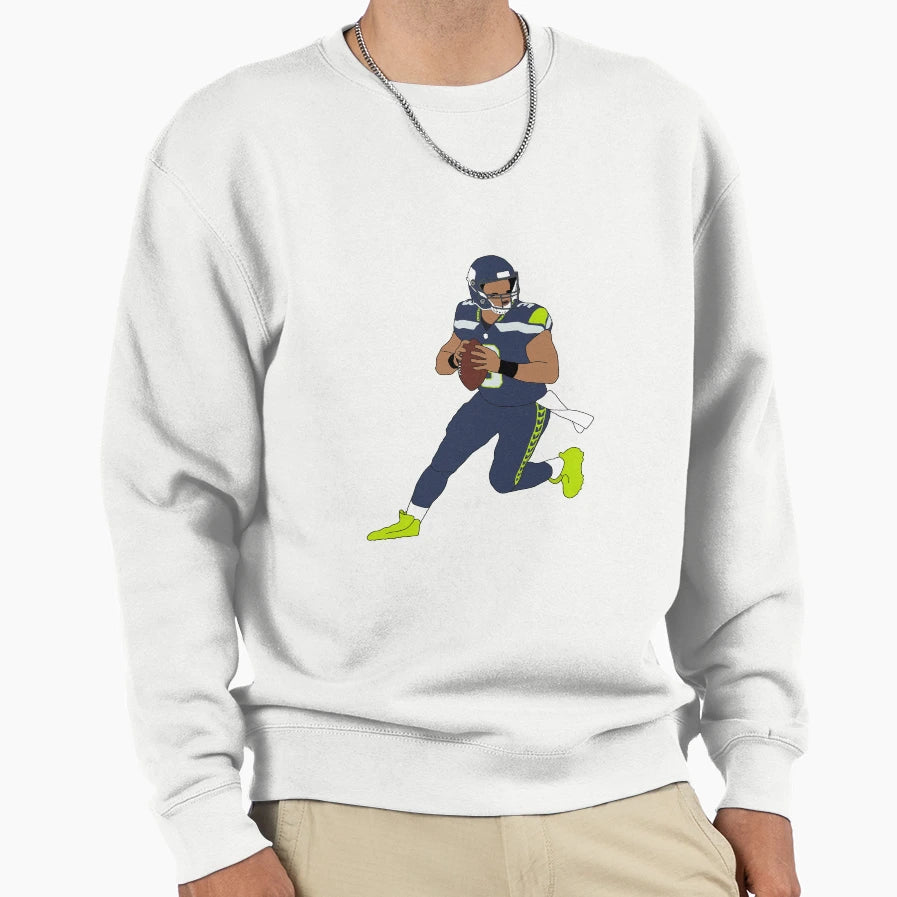 Seattle Seahawks Russell Wilson Sweatshirt - Novelty Apparel for Adults - T-Shirt, Sweatshirt, Hoodie