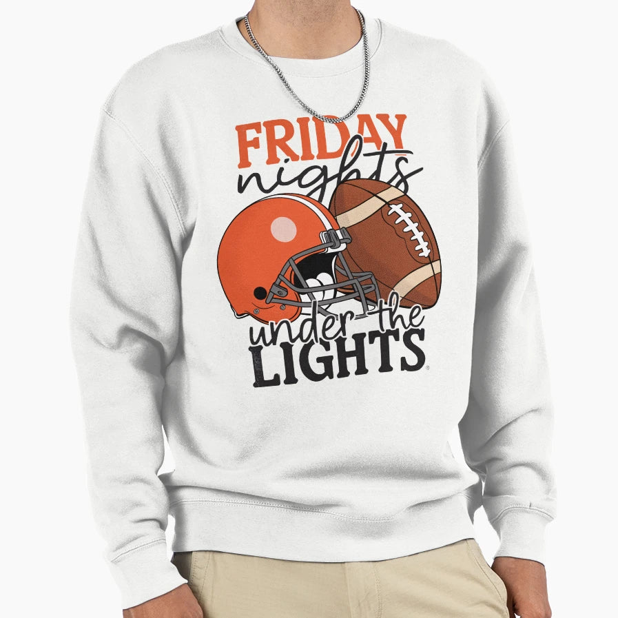 Friday Nights Under Lights Football Sweatshirt - Aesthetic Graphic Unisex - T-Shirt, Sweatshirt, Hoodie