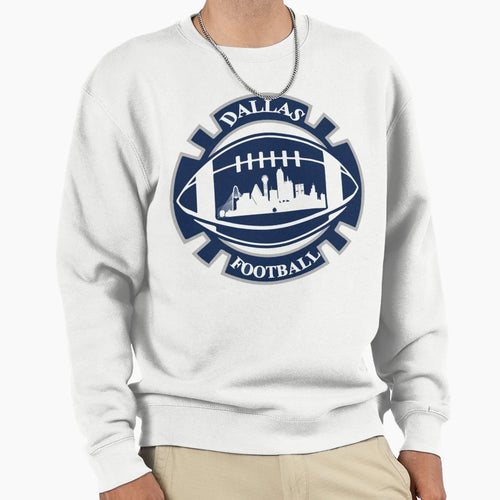 Dallas Football Round Aluminum Sweatshirt - Streetwear Style for Adults - T-Shirt, Sweatshirt, Hoodie