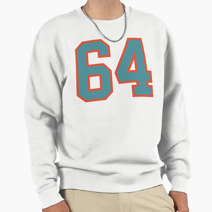 64 Number Aqua Orange Lucky Sports Sweatshirt - Streetwear Style Men Women - T-Shirt, Sweatshirt, Hoodie