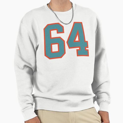 64 Number Aqua Orange Lucky Sports Sweatshirt - Streetwear Style Men Women - T-Shirt, Sweatshirt, Hoodie