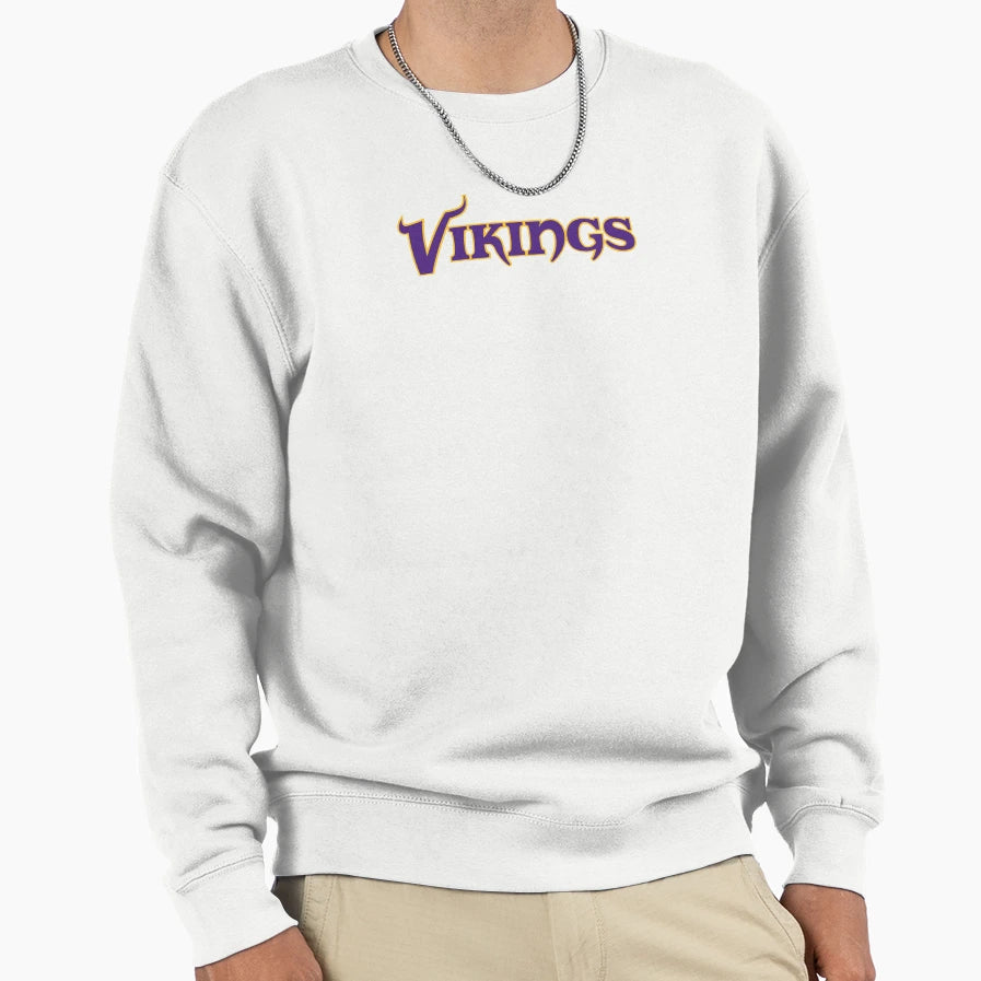 Vikings Wordmark Sweatshirt - Trendy Graphic for Adults - T-Shirt, Sweatshirt, Hoodie