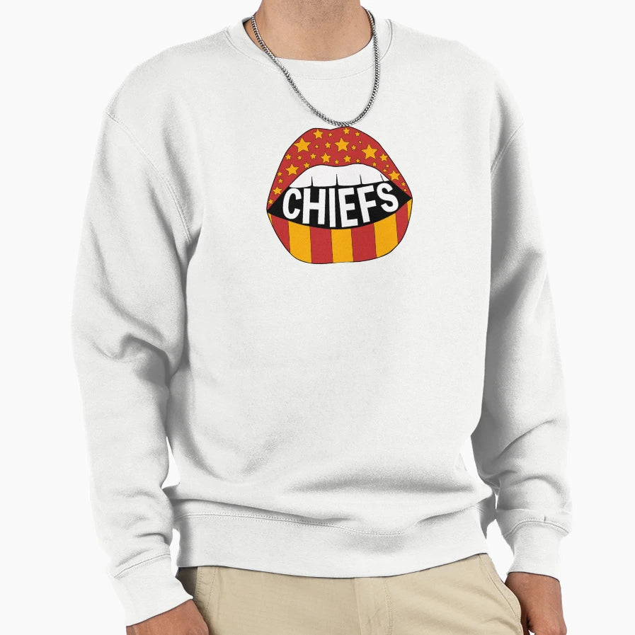 Chiefs Lips Sweatshirt - Fun Novelty Design Men Women - T-Shirt, Sweatshirt, Hoodie