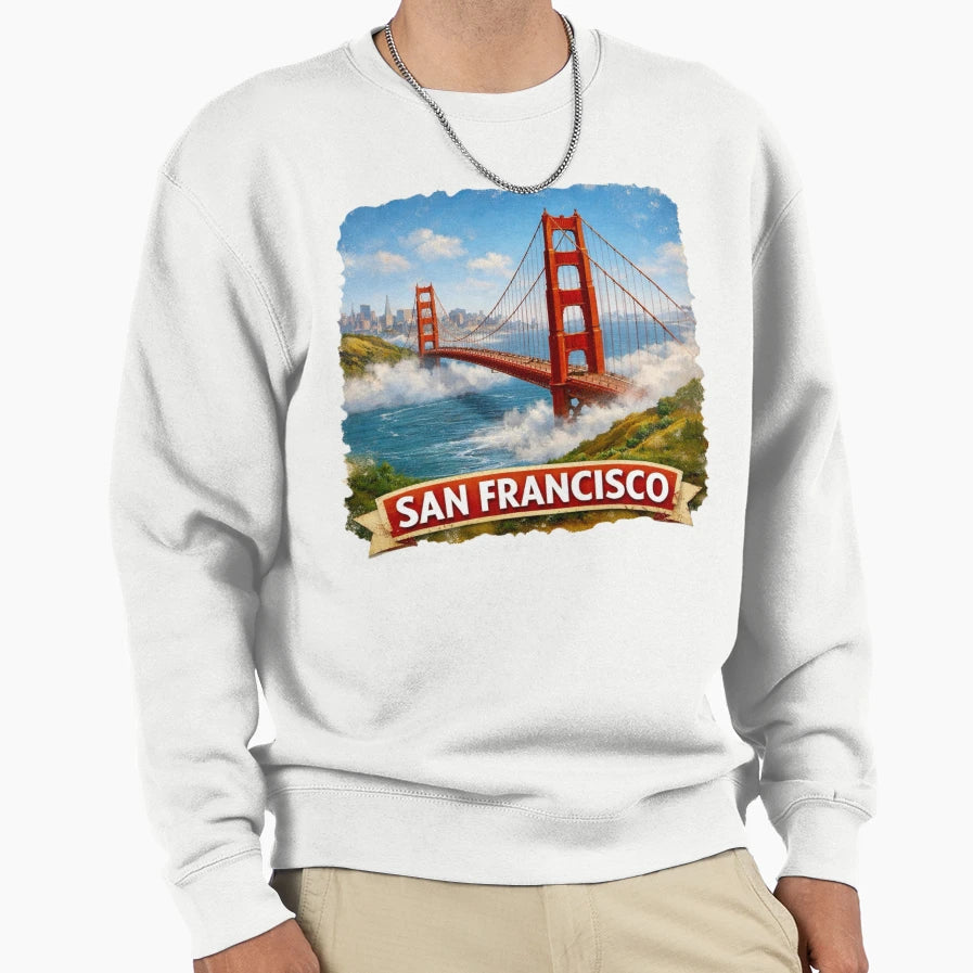 San Francisco California Usa Sweatshirt - Aesthetic Graphic for Adults - T-Shirt, Sweatshirt, Hoodie