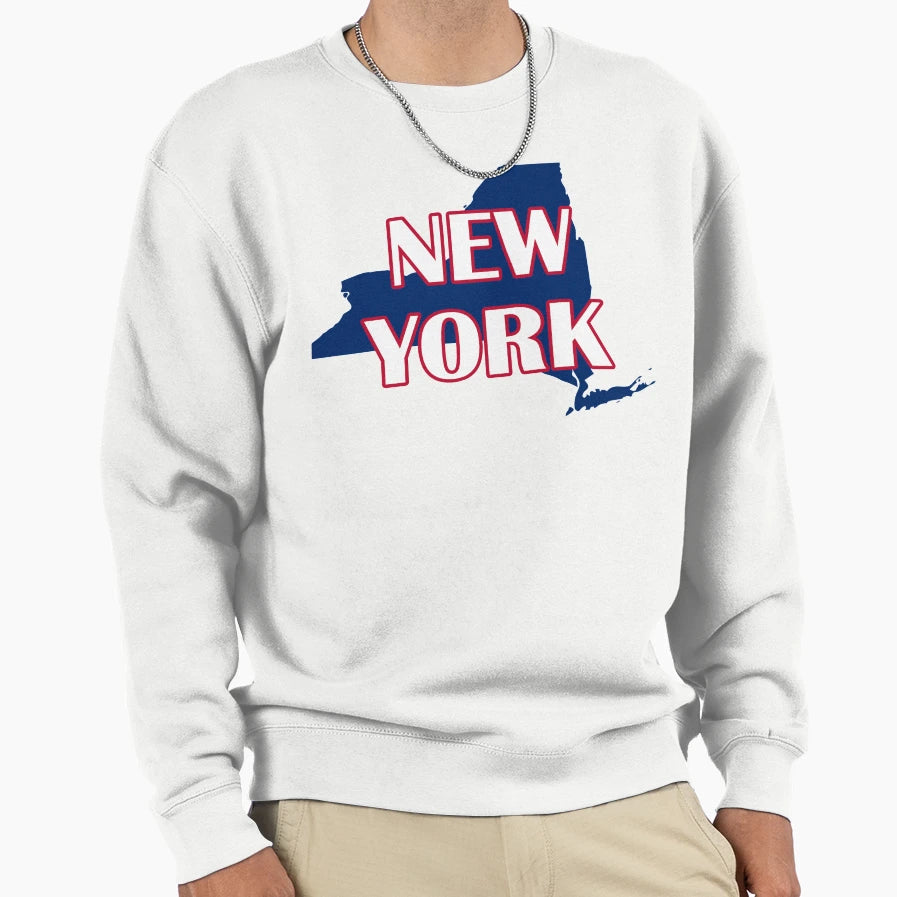 New York State Map Shape Usa Red Sweatshirt - Minimalist Print Men Women - T-Shirt, Sweatshirt, Hoodie