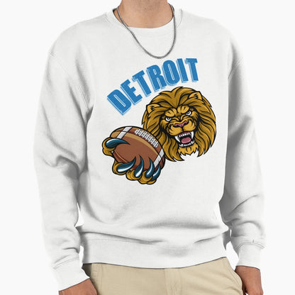 Detroit Football Fierce Lion Football Sweatshirt - Novelty Apparel Unisex - T-Shirt, Sweatshirt, Hoodie