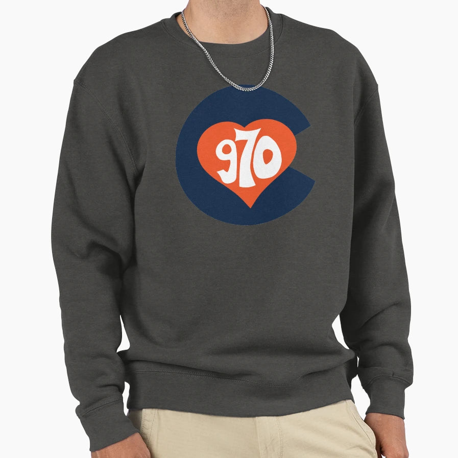 Hand Drawn Colorado Heart Flag Sweatshirt - Fun Novelty Design Men Women - T-Shirt, Sweatshirt, Hoodie
