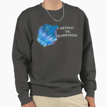 Detroit Vs Everybody Lion Roaring Sweatshirt - Graphic Print Men Women - T-Shirt, Sweatshirt, Hoodie