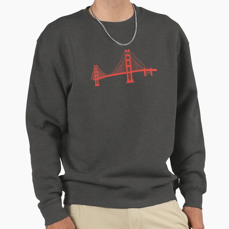 Californias Golden Gate Bridge Span Sweatshirt - Minimalist Print Unisex - T-Shirt, Sweatshirt, Hoodie