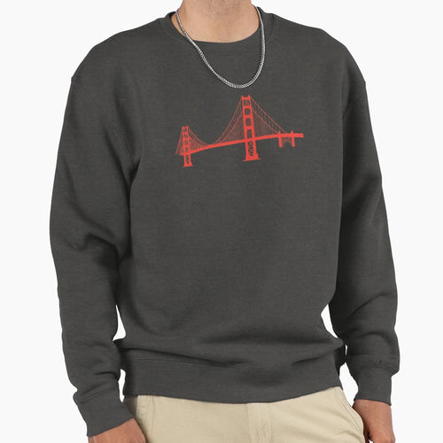 Californias Golden Gate Bridge Span Sweatshirt - Minimalist Print Unisex - T-Shirt, Sweatshirt, Hoodie