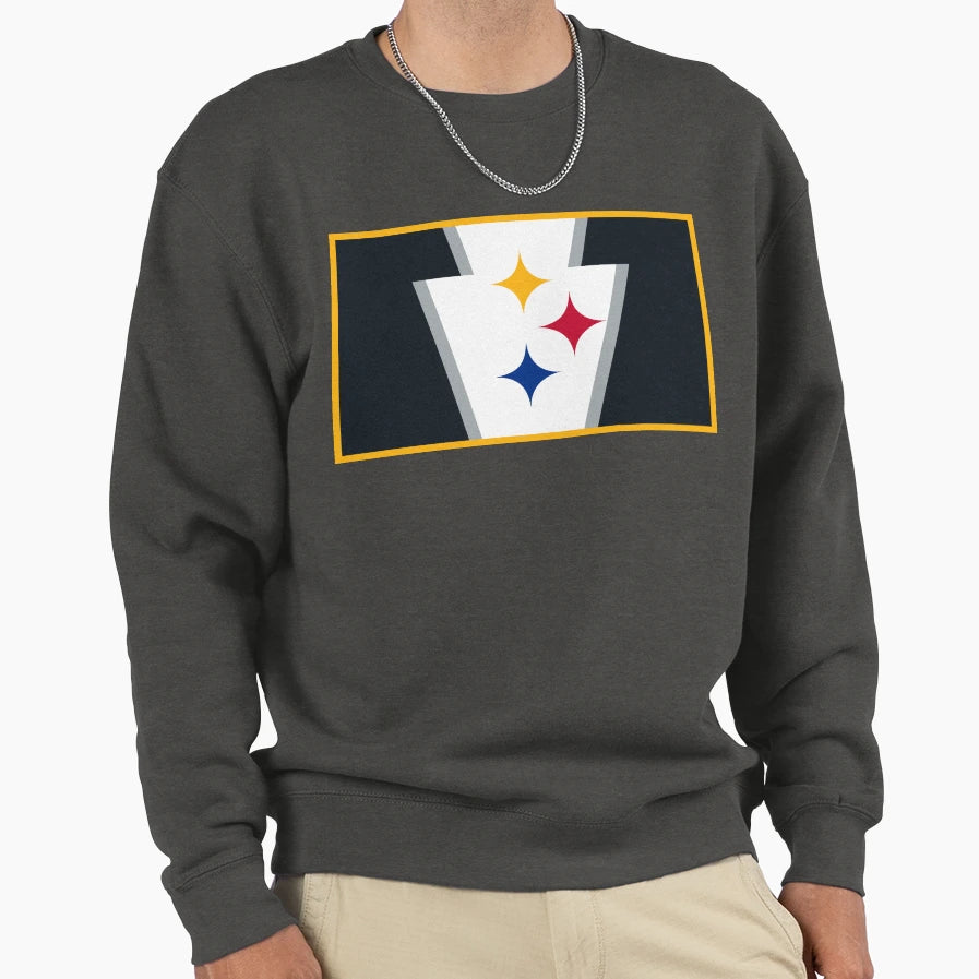 Pittsburgh Football Keystone Flag Sweatshirt - Graphic Print for Adults - T-Shirt, Sweatshirt, Hoodie