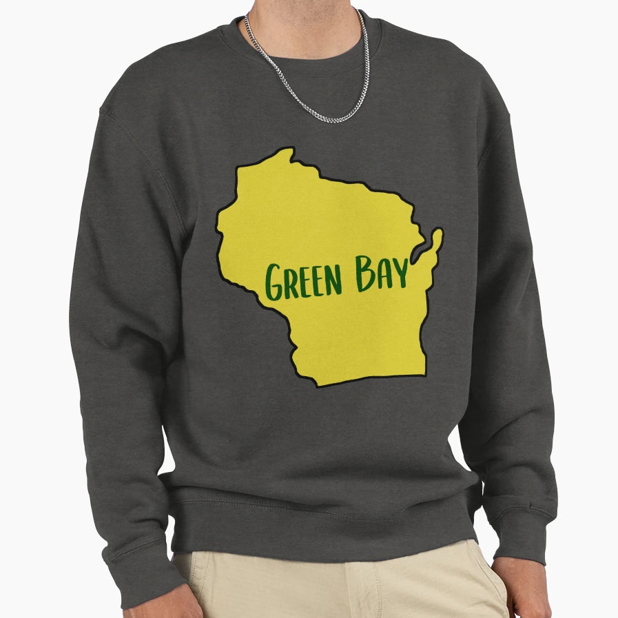 Green Bay Wisconsin Green And Sweatshirt - Streetwear Style for Adults - T-Shirt, Sweatshirt, Hoodie
