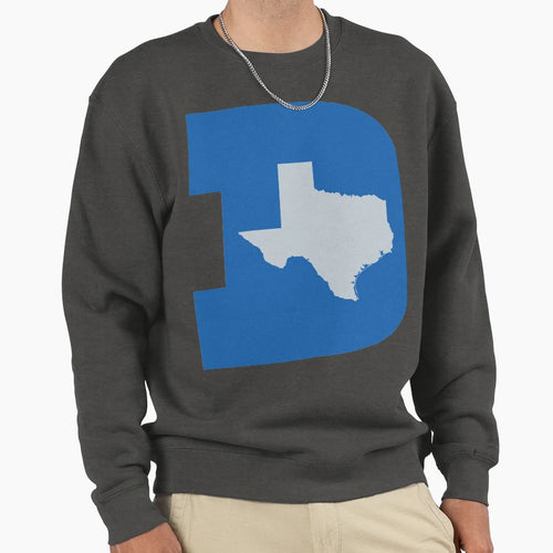 D Texas B Ball Blue Silver Sweatshirt - Custom Art Print for Adults - T-Shirt, Sweatshirt, Hoodie
