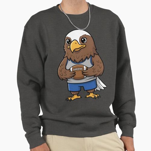 Eagle Football Mascot Sports Sweatshirt - Fun Novelty Design Men Women - T-Shirt, Sweatshirt, Hoodie