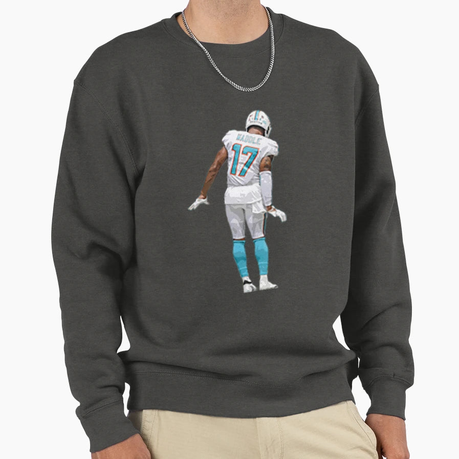 Jalen Waddle Celebration Sweatshirt - Custom Art Print Unisex - T-Shirt, Sweatshirt, Hoodie