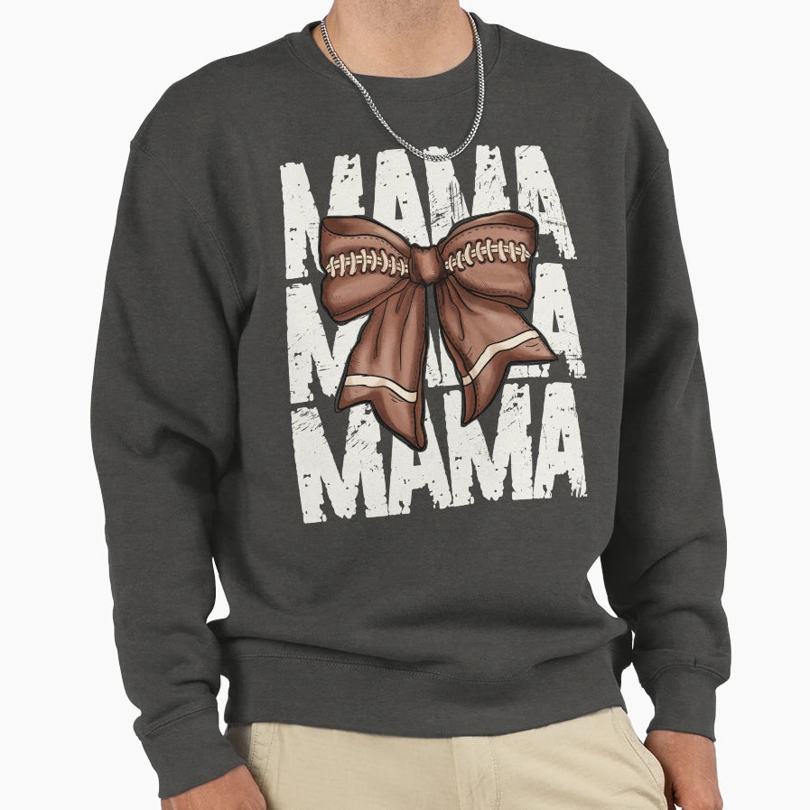 Coquette Football Mama Sweatshirt - Unique Graphic for Adults - T-Shirt, Sweatshirt, Hoodie