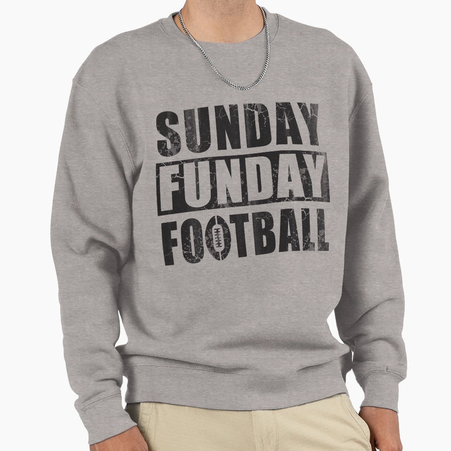 Sunday Funday Football Sweatshirt - Graphic Print Men Women - T-Shirt, Sweatshirt, Hoodie