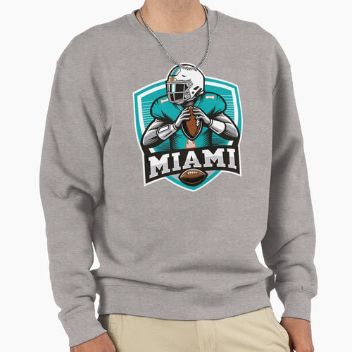 Fictional Miami Quarterback 1 Shield Sweatshirt - Graphic Print Men Women - T-Shirt, Sweatshirt, Hoodie