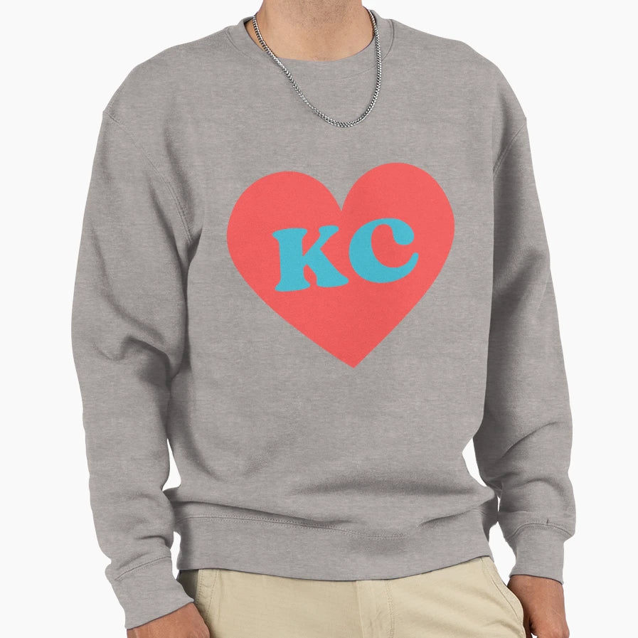 Kc Current Heart Sweatshirt - Casual Everyday Wear for Adults - T-Shirt, Sweatshirt, Hoodie