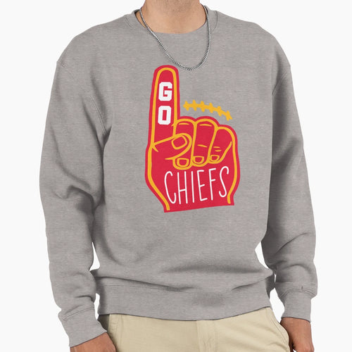 Chiefs Foam Finger Sweatshirt - Unique Graphic for Adults - T-Shirt, Sweatshirt, Hoodie