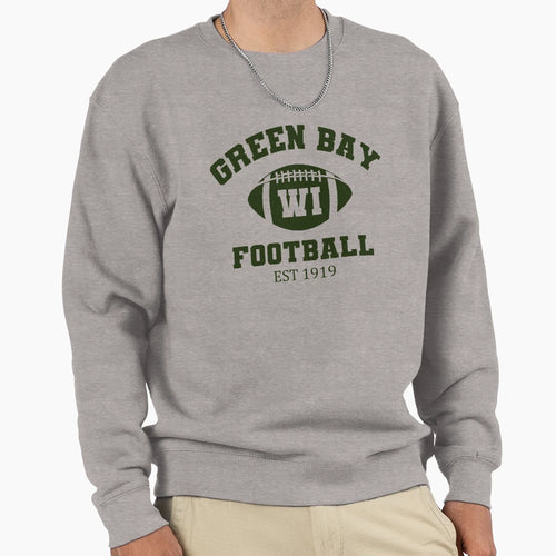 Green Bay Football Wi Sweatshirt - Minimalist Print for Adults - T-Shirt, Sweatshirt, Hoodie