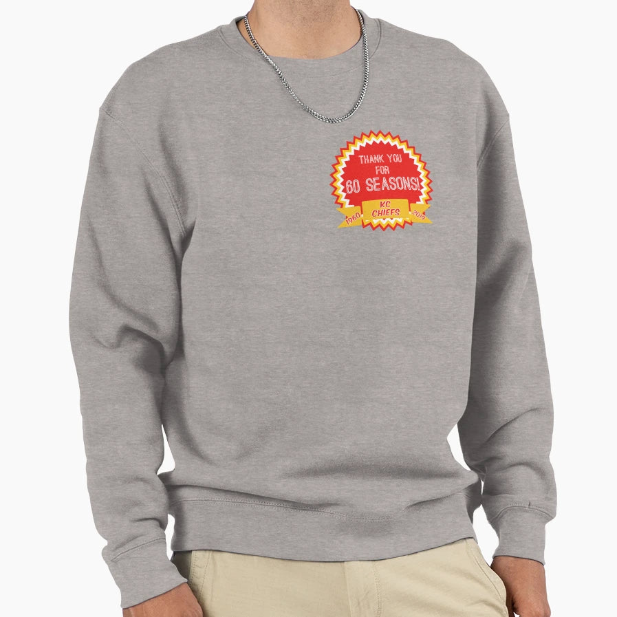 Chiefs 60 Seasons Sweatshirt - Aesthetic Graphic Men Women - T-Shirt, Sweatshirt, Hoodie