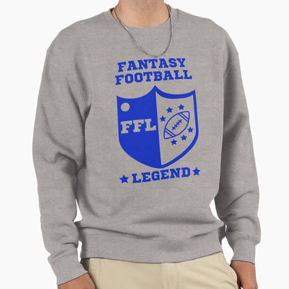 Fantasy Football Legend Blue Sweatshirt - Novelty Apparel for Adults - T-Shirt, Sweatshirt, Hoodie