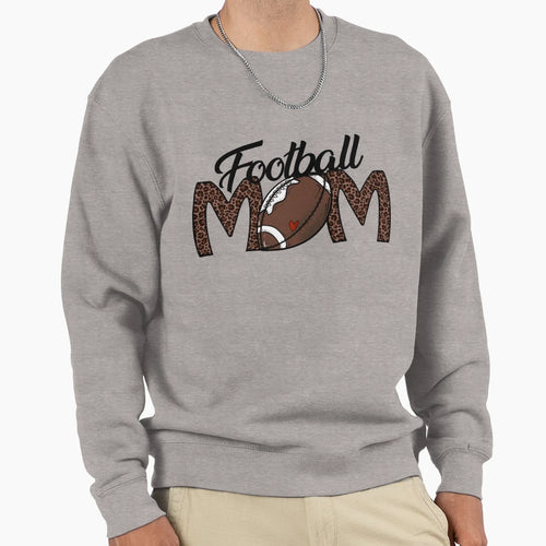 Football Mom Leopard Sweatshirt - Fun Novelty Design Men Women - T-Shirt, Sweatshirt, Hoodie