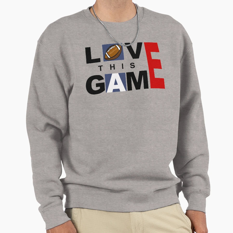 American Football Love This Game Sweatshirt - Trendy Graphic for Adults - T-Shirt, Sweatshirt, Hoodie