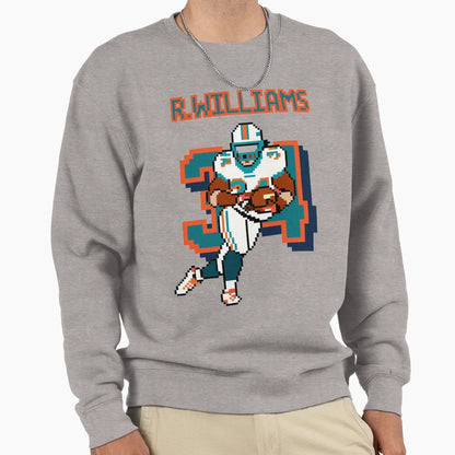 Ricky Williams 8 Bit Pixel Art Miami Sweatshirt - Trendy Graphic Men Women - T-Shirt, Sweatshirt, Hoodie