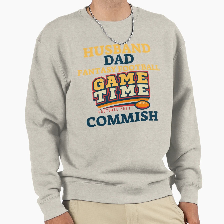 Husband Dad Fantasy Football Sweatshirt - Casual Everyday Wear for Adults - T-Shirt, Sweatshirt, Hoodie
