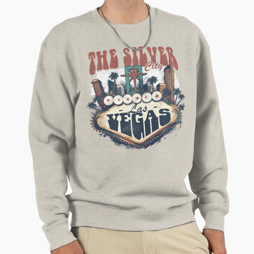 Silver City Las Vegas Sweatshirt - Minimalist Print for Adults - T-Shirt, Sweatshirt, Hoodie