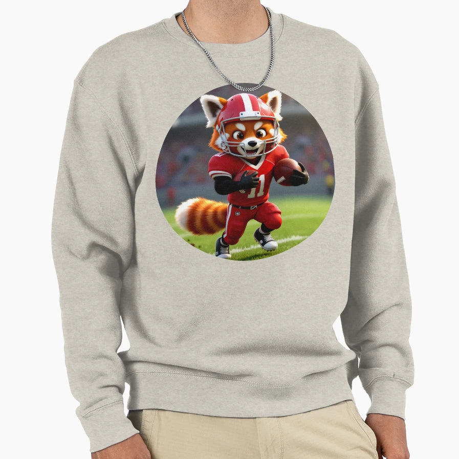 Red Panda Football Player Colorful Sweatshirt - Unique Graphic Men Women - T-Shirt, Sweatshirt, Hoodie