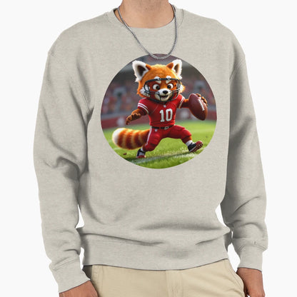 Red Panda Football Player Colorful Sweatshirt - Unique Graphic for Adults - T-Shirt, Sweatshirt, Hoodie