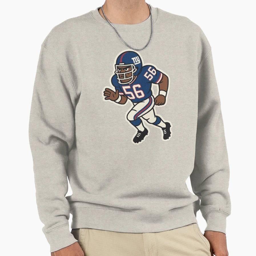 Gridiron Greats Cartoon Tribute L T Sweatshirt - Graphic Print for Adults - T-Shirt, Sweatshirt, Hoodie