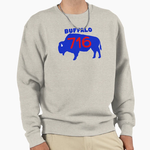 Buffalo New York Ny 716 Area Code Sweatshirt - Minimalist Print Men Women - T-Shirt, Sweatshirt, Hoodie