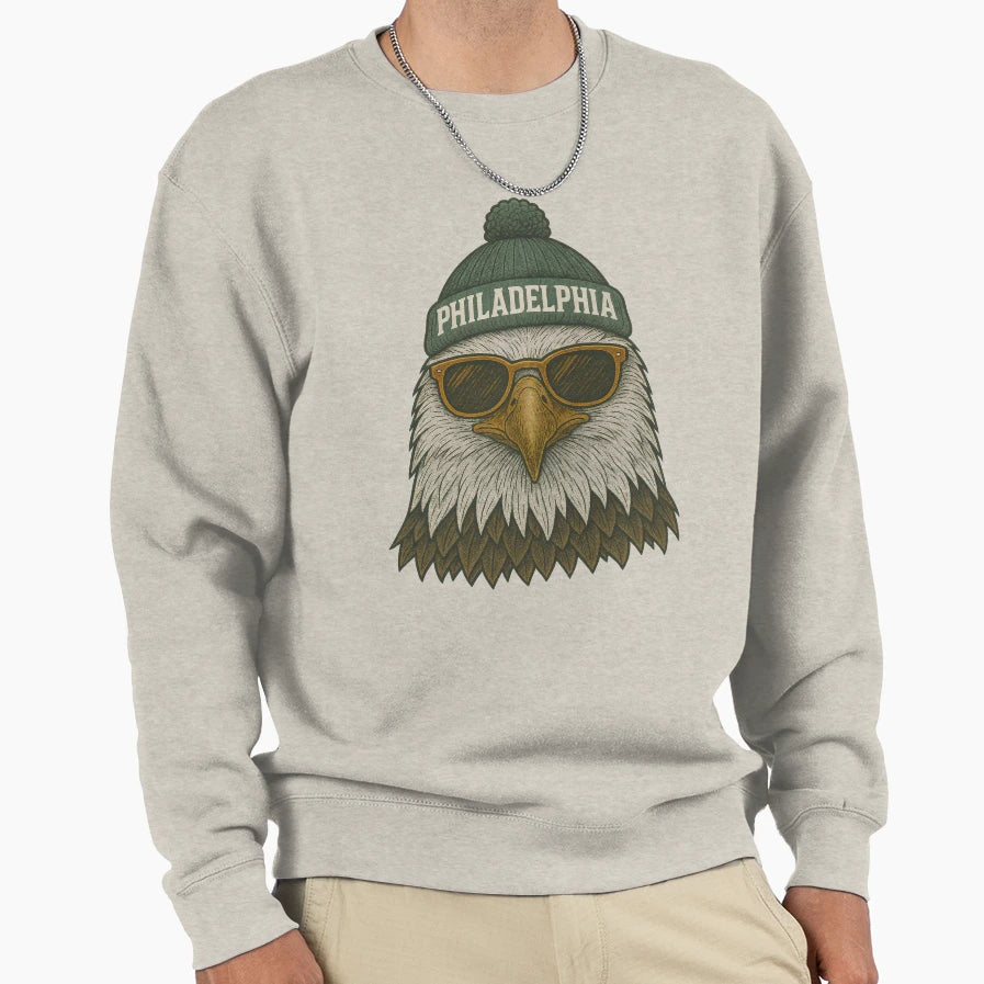Philadelphia Eagle Head Beanie Sweatshirt - Fun Novelty Design Men Women - T-Shirt, Sweatshirt, Hoodie