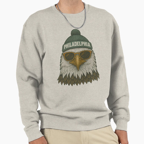 Philadelphia Eagle Head Beanie Sweatshirt - Fun Novelty Design Men Women - T-Shirt, Sweatshirt, Hoodie