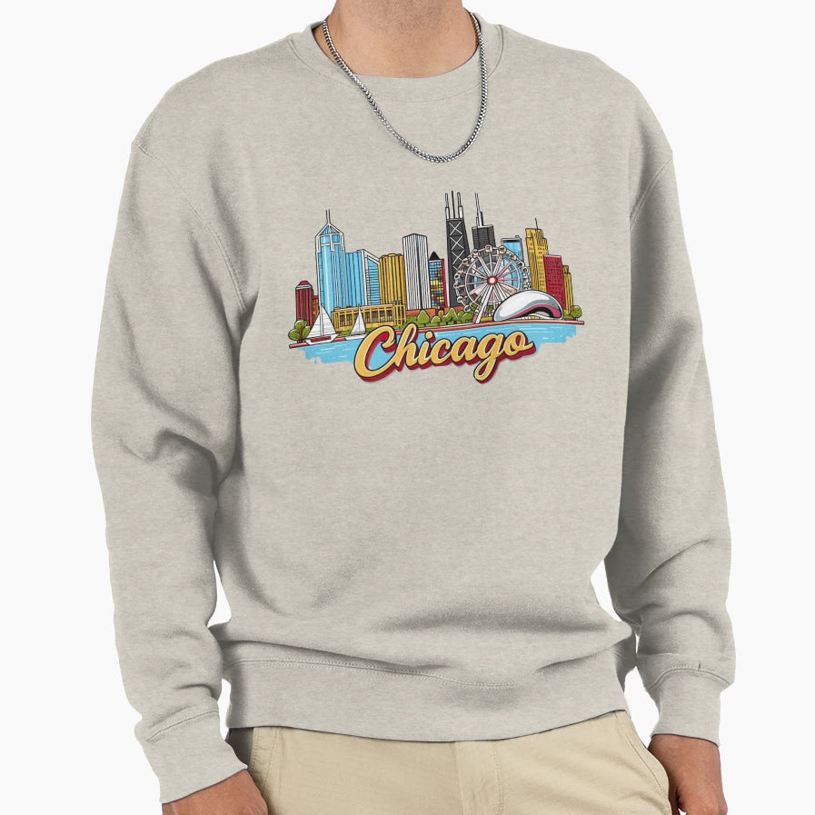 Chicago Sweatshirt - Casual Everyday Wear Men Women - T-Shirt, Sweatshirt, Hoodie