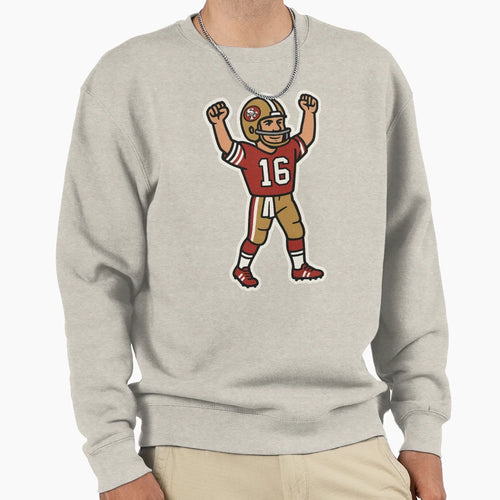Gridiron Greats Cartoon Tribute Joe Sweatshirt - Minimalist Print Unisex - T-Shirt, Sweatshirt, Hoodie