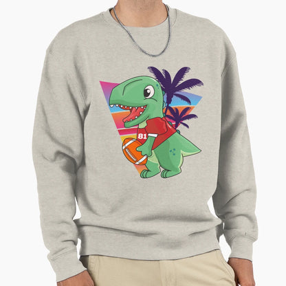 Dinosaur Playing American Football Sweatshirt - Fun Novelty Design Unisex - T-Shirt, Sweatshirt, Hoodie