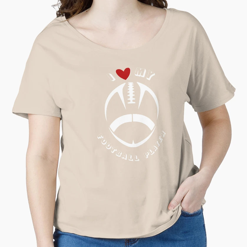 I Love My Football Player T-Shirt - Casual Everyday Wear for Adults - T-Shirt, Sweatshirt, Hoodie