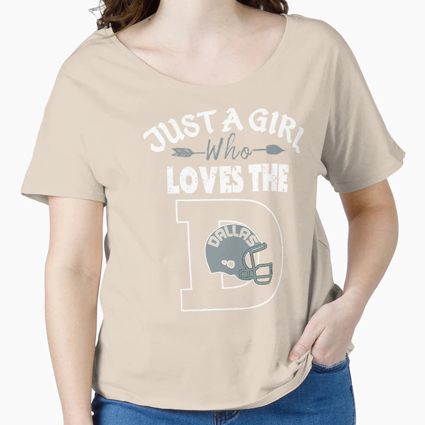 Just Who Loves Dallas D Funny Football T-Shirt - Graphic Print Unisex - T-Shirt, Sweatshirt, Hoodie