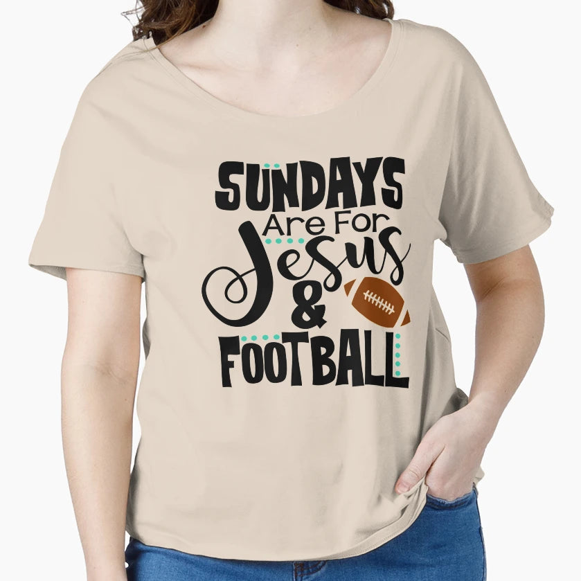 Sundays Are Jesus Football T-Shirt - Novelty Apparel for Adults - T-Shirt, Sweatshirt, Hoodie