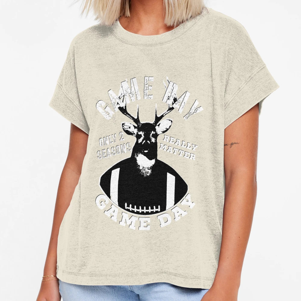 Football Game Day And Deer Hunting T-Shirt - Fun Novelty Design Men Women - T-Shirt, Sweatshirt, Hoodie