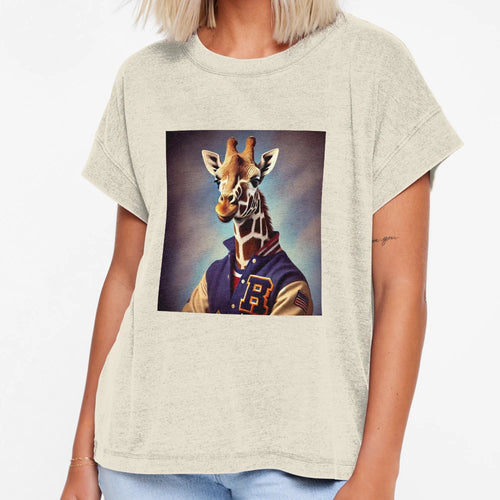 80S Yearbook Jock Giraffe V1 T-Shirt - Casual Everyday Wear for Adults - T-Shirt, Sweatshirt, Hoodie