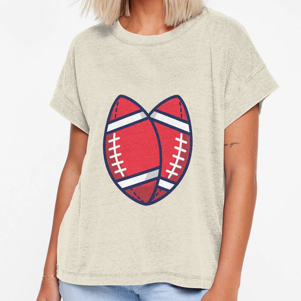 American Football Sports Love Heart T-Shirt - Aesthetic Graphic Unisex - T-Shirt, Sweatshirt, Hoodie