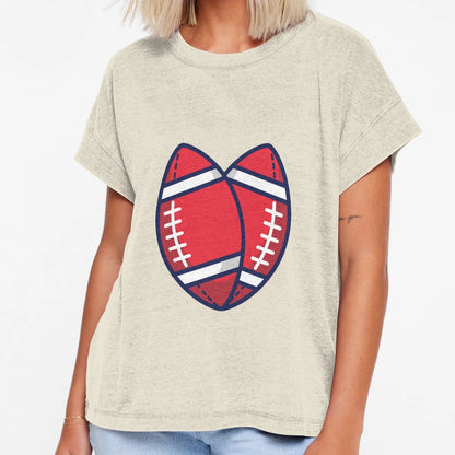 American Football Sports Love Heart T-Shirt - Aesthetic Graphic Unisex - T-Shirt, Sweatshirt, Hoodie