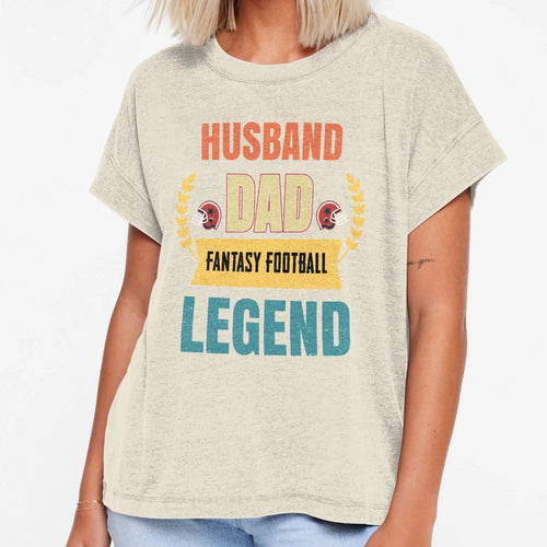 Husband Dad Fantasy Football Legend T-Shirt - Casual Everyday Wear Unisex - T-Shirt, Sweatshirt, Hoodie
